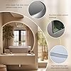 Half Moon Led Mirror for Bathroom, Semicircl Backlit Frameless Vanity Mirror with Lights, Anti-Fog Smart Mirror with 3 Colors, Shatter Proof Decorative Wall Mirrors with Touch Switch, 48 inch