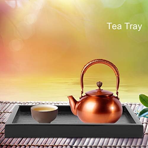 Raguso Rectangle Shape Tray Black Solid Wood Tea Tray Coffee Snack Food Meals Multipurpose Serving Tray For Cafe Restaurant Hotel Home Shop 4 (22 * 15cm)