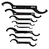 Doppelendiges, verstellbares C-Hakenschlüssel-Set für Stoßdämpfer und Graviermaschinen, Hartstahlkonstruktion mit rutschfestem Gummigriff, verschiedene Größen (8 Stück)