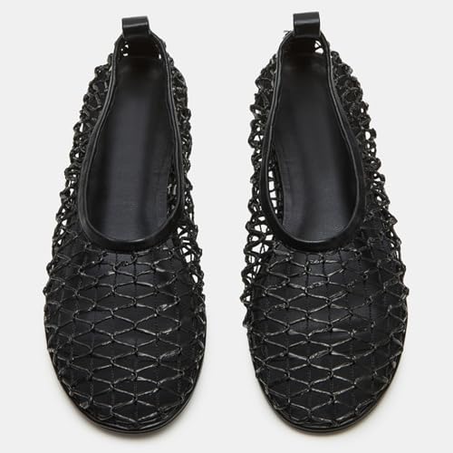 Black Mesh Ballet Flats Shoes for Women Round Toe Mesh Flats Ballerina Shoes Slip On Comfortable Dressy Summer Fishnet Flats Shoes3