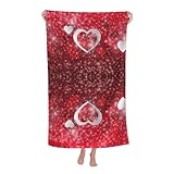 Liebendes Herz Microfaser Badetuch Schnell Trocknendes Microfaser Handtücher Hautfre&lich Picknickdecke Für Pool Herren Yoga