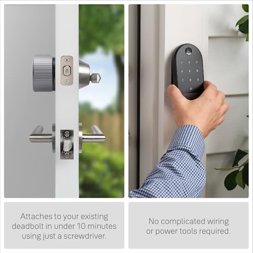 Image of Yale|August Wi-Fi Smart Lock with Keypad, Silver | Keyless Entry, Touch Digital Keypad, Fingerprint Scanner, AUG-SL05-K04-S01