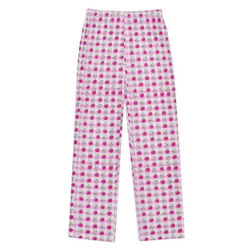 senya Pajama Pants Sleep Pants Pink Cherry Seamless Summer for Age 6-14