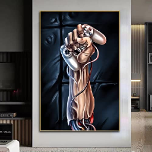 Contrôleurs de jeu classiques affiche murale joueurs console déco gamer