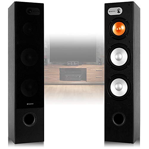 Skytronic Pair SHFT655B Black Home Theatre Hifi Tower Speakers 2x 8 250W