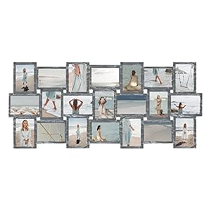 Photo Collage Frame 21 Opening 4×6 Large Picture Collage Frame for Wall Hanging Photo Gallery Frame Customized Family Pictures Collage Frames Grey Frame Decoration