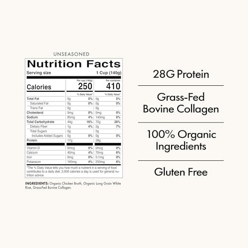 Batch – Organic Protein Rice with Collagen – 28g Protein per Bag, Ready in 90 Seconds, Microwavable Long-Grain White Rice, Grass-Fed Bovine Collagen, Gluten-Free, Made in USA – Unseasoned (2 Pack) - Thumbnail 2