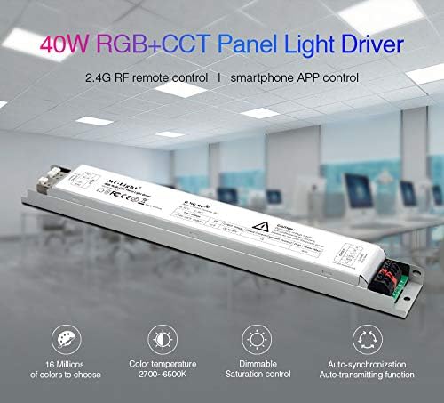 Image highlighting key features of the LED driver, including 16 million colors, color temperature, dimmable saturation, and auto-synchronization.