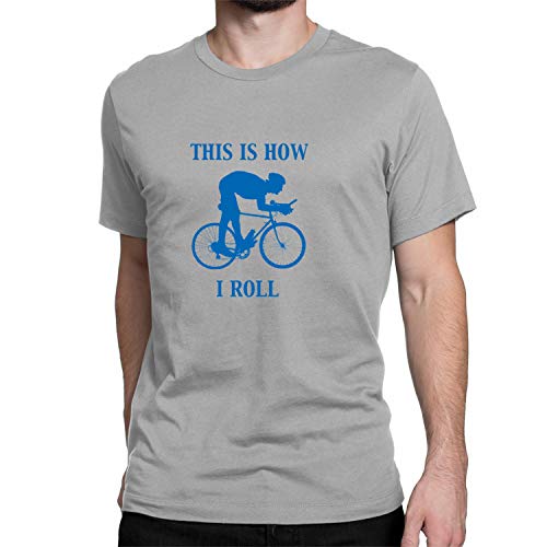 This is How I Roll Blue Cycling t-shirt imprimé bleu et gris S