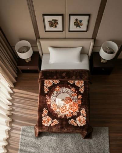 Image of Signature Single Bed Mink Blanket Single Ply for Extreme Winters (Brown)