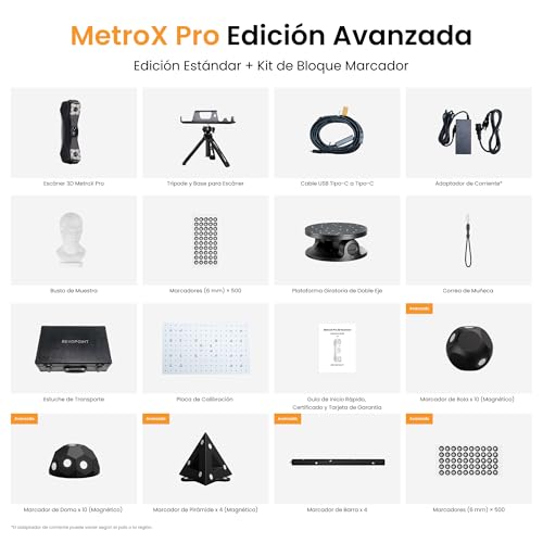 Miniatura 5 de Revopoint Metrox Pro Escáner 3d Para Impresión 3d, Escáner Láser Azul Industrial De Mano 30 15, Precisión De Hasta 0,01 Mm, Vista Previa En Tiempo Real, 4 Modos De Escaneo, A Todo Color, Avanzado