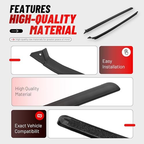 ALMULOO Windshield Pillar Molding Pair Compatible with 2005-2010 Chrysler 300 2005-2008 Dodge Magnum 2006-2010 Charger, Replacement for 04805889AD, 04805888AC, PP Plastic by ALMULOO - Image 4