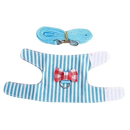 POPETPOP 1Pc Bunny Harness Bowknot Decorative Pet Walking Harness for Animals Breathable Traction Rope for Hamsters Squirrels and Guinea Pigs Stripe