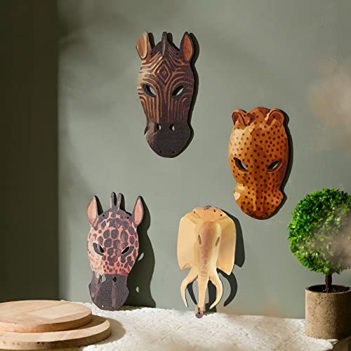 Masques muraux d'animaux africains, décoration murale artistique et raffinée