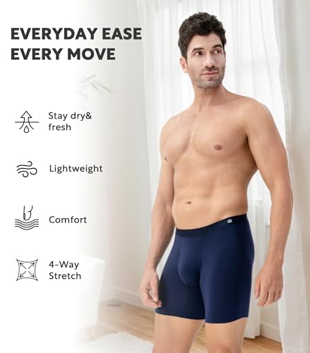 Image of DAVID ARCHY Men's Ultra Soft Underwear Modal Boxer Briefs Slim Fit 6.5 inch | Second Skin Fabric Breathable, Smooth Low-Profile Waistband, Easy Access Side Fly, Tagless Anti Chafing for All-day Comfort