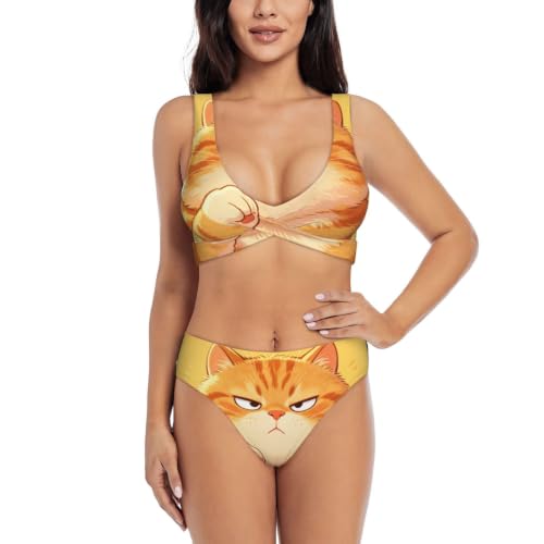 Bikini chat orange pour femme le maillot de bain des vacances d'été