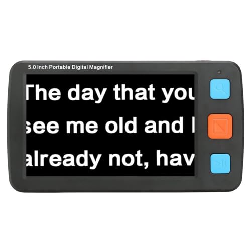 5 Inch Portable Digital Magnifier for Low Vision Handheld Electronic Reading Aid LCD Display 4-32X Zoom Multiple Color Mode (Black)