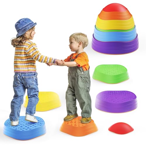 MINENICE Piedra de equilibrio infantil, piedra de pie infantil, entrenamiento de equilibrio infantil, apilamiento antideslizante infantil, juguetes sensoriales interiores y exteriores