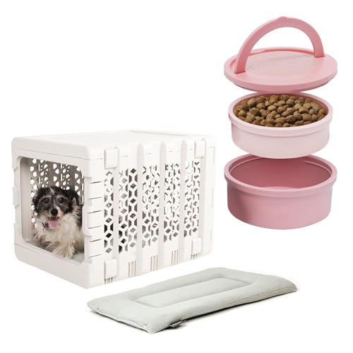 KindTail Puppy Bundle: Collapsible Crate Pad & Bowls