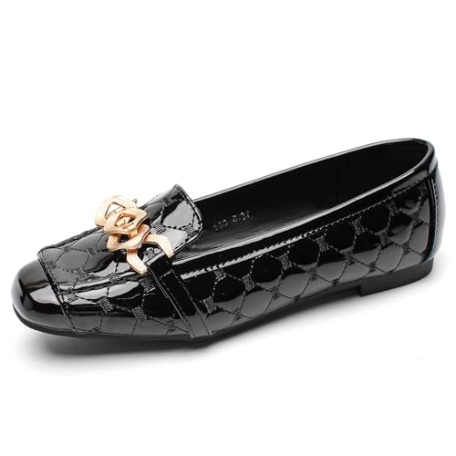 QXCXINGDY Women's Loafers Flats Casual Comfort Ladies Walking Shoes Moccasin Penny Loafers Slip On Work Shoes Black- 10