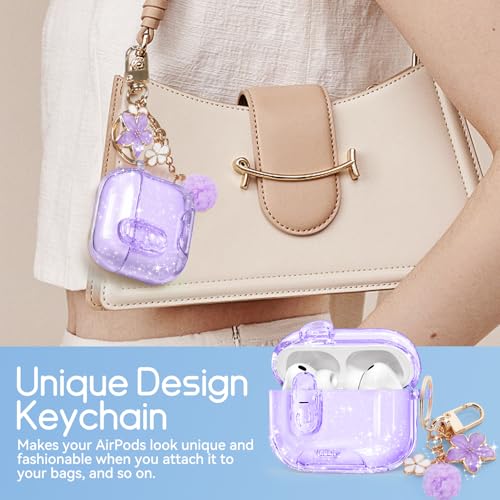Image of for AirPods Pro 3 Case 2025 with Safety Lock,Glitter Purple
