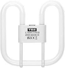 TBE LIGHTING 28w 2D 4-PIN CFL Energy Saving Lamps - DD Fluorescent Bulbs - 4-Pin GR10q Base Fittings - Long Life Lamp, Soft White 3500K (Single Unit)