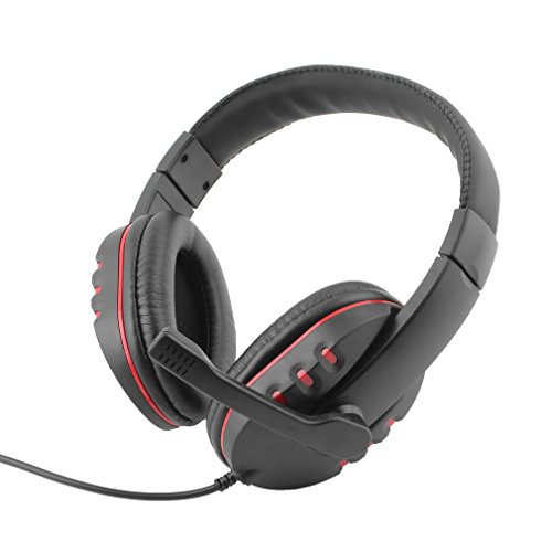 LESHP USB Wired Headphone with Stereo Micphone Fashion Gaming Headset Noise Cancelling Soft Memory Earmuffs for Sony PS4 PS3 PC Game