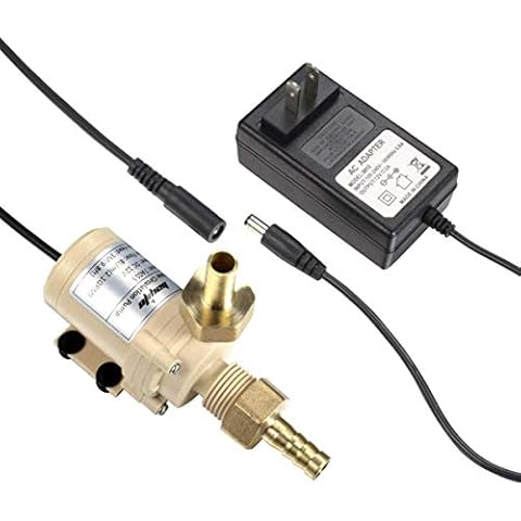 bayite BYT-7A015 DC 12V Solar Hot Water Heater Circulation Pump with DC Power Supply Adapter Low Noise 3M Head 8LPM 2.1GPM Cover