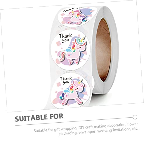 Nusitou 4 Rolls Unicorn Stickers De Wedding Scrapbook Stickers Scrapbooking Gifts Candy Box Stickers Envelope Seal Stickers Thank You Circle Stickers Gift Packing Labels #TOP3