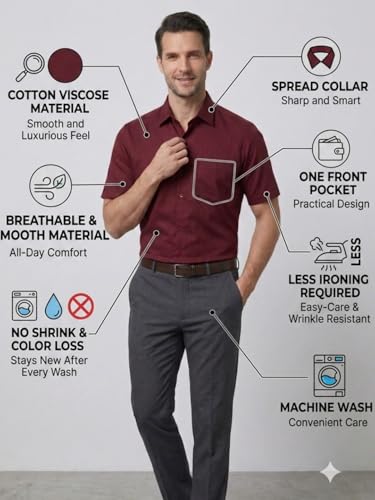 Image of Appel Touch Men's Cotton Blend Formal Shirt Half Sleeves
