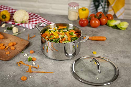 Miniatura 4 de Kuhn Rikon Allround, Cacerola Para Para Horno E Inducción Con Tapa De Cristal, 20 Cm 3,1 Litros ,Acero Inoxidable