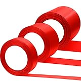 Lo que obtiene: el paquete incluye 3 cintas rojas navideñas en rojo, y la longitud de cada cinta es de 25 yardas, por lo que hay suficiente cantidad para satisfacer sus demandas de uso diario y reemplazo; Puede compartir estos productos con sus familiares y amigos