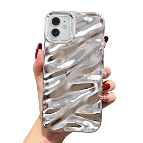 Coque iPhone 11 étui silicone vagues cadeau filles argent