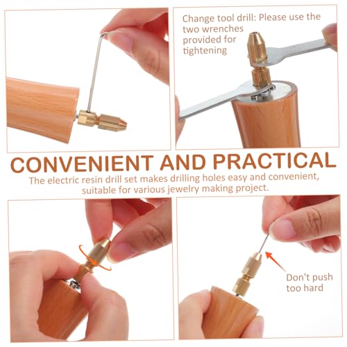 Perceuse électrique à résine NUOBESTY avec 3 ensembles d'accessoires pour bijoux DIY