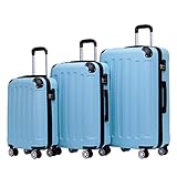 2080 - Cerradura TSA para gemelos (3 piezas) Beibye - Juego de maletas rígidas con ruedas, 12 colores, color verde