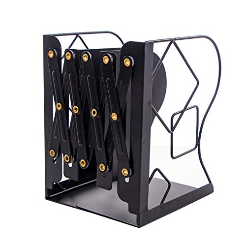 Jiari Adjustable Bookends Metal Book Ends Holder Shelf Heavy Duty Nonskid Bookend For Heavy Book (Cube Black) #TOP4