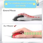 Cute Wired Mouse, Strawberry Shape Corded 3 Buttons Optical USB Computer Mouse with 4.4FT Cord Fruit Mice for Laptop, Chromebook, PC, Desktop, Mac, Notebook Children Kids School Gift-Red