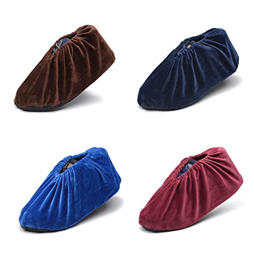 Benozit 4 Pairs Reusable Shoe Covers for Indoors, Shoe Protectors Covers, Non Slip and Washable, Fits Up for US Women's 7.5-9.5, Men's 6-9.5