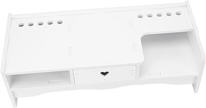 SWOOMEY 1Pc Computador Prateleira Elevada Monitor Riser Para Mesa Computador Suporte De Gaveta Monitor Gaveta Riser Tvstand Computador Elevando Suporte De Escritório Chassi Branco Pvc
