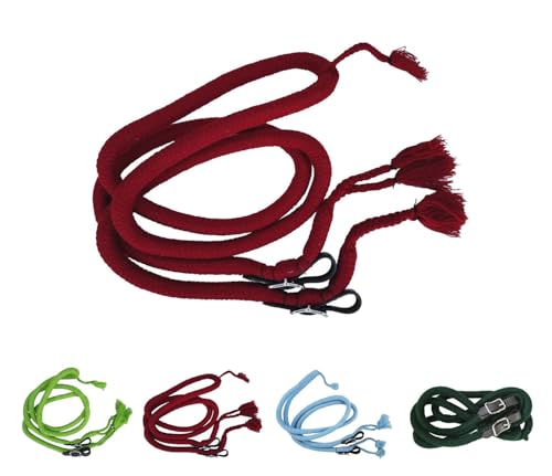 NETPROSHOP Pferde Zügel Rund und Geschlossen Baumwolle (2,3 Meter) Farbwahl, Auswahl:Bordeaux