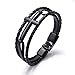 Produktbild Nobrand Retro Kreuz Lederarmband Für Männer Junge Mehrschichtiger Handgefertigter Armreif Christlicher Religiöser Männlicher Schmuck