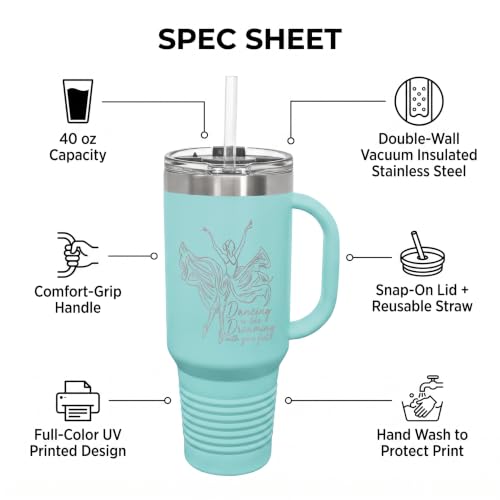 Personalized Photo Tumbler 40 oz with Handle & Straw Lid - Custom Tumbler with Picture and Name, Full-Color UV Printed - Add Your Own Photo & Text - Birth Flower, Bridesmaid & Monogram Gift - Image 9