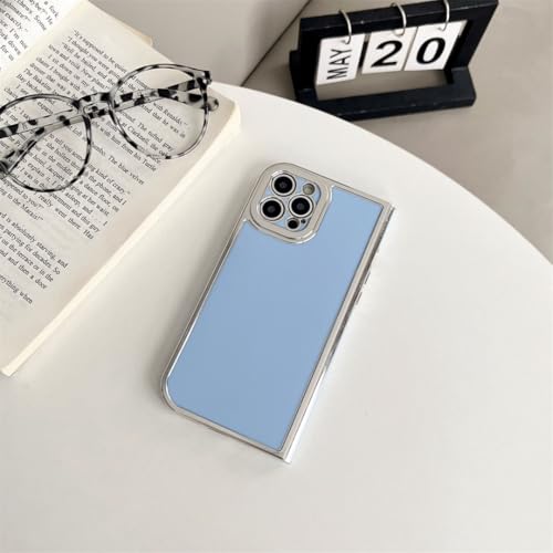 Coque silicone pour iPhone 15 Pro Max antichoc souple bleue