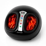 ECODE Masajeador de Pies Eléctrico con Calor Infrarrojo y Compresión de Aire, Máquina de Masaje Shiatsu para Fascitis Plantar y Circulación, 3 Niveles Intensidad, Hasta Talla 46, Temporizador 30 min
