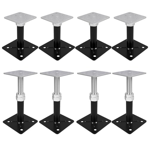 Image of 8 Pcs House Floor Jacks, 5 inch to 8 inch Adjustable Height | House Jacks for Leveling, Floor Leveling Support, Screw Jack Post for Home Leveling, Basement, Porches, Roof Beams and Decks
