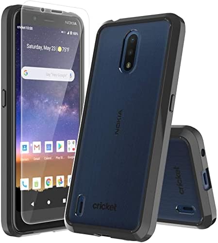 Funda para Nokia C2 Tennen Nokia C2 Tava (Cricket Wireless) con protector de vidrio templado, resistente a los arañazos, flexible, antideslizante,