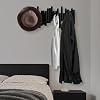 MinBoo Perchero de bambú con múltiples ganchos - Ganchos decorativos para pared modernos, únicos, ahorran espacio con 4 ganchos abatibles para colgar abrigos, decoraciones navideñas, negro 6