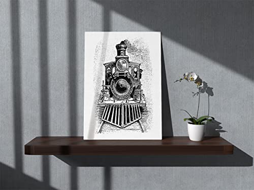 Bxfahzj Vintage Steam Train Locomotive Transport Railroad Railway Trip Wall Art Canvas Farmhouse Train Theme 11X14 Inch Prints Decor For Home Bedroom Living Room,Gift For Train Lovers #TOP1