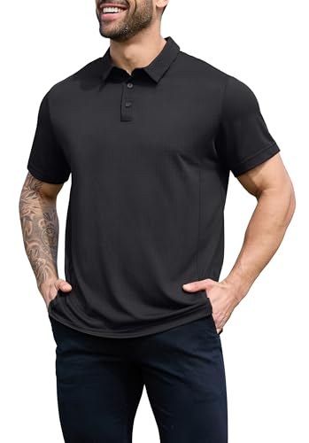 NIASHOT Men's Polo Shirts Tactical Short Sleeve Golf T-Shirt Athletic Collared Summer Shirts4