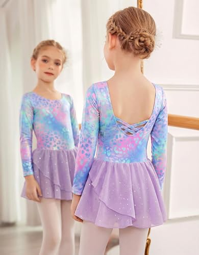Image of Arshiner Kids Girls Classic Long Sleeve Leotard Dance Ballet Dress